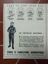 5/1965 PUB EFA PILOT HELMET COMBINATION 23 SUIT HELMET PARACHUTE FRENCH AD