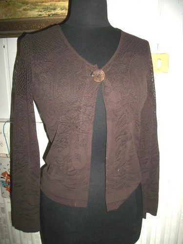 Pull bouton gilet dentelle - bouton,