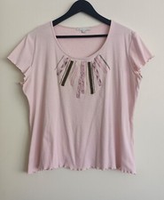 T shirt rose avec empiecements