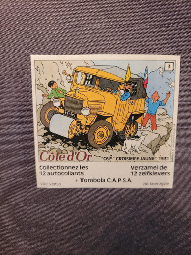 Tintin autocollant cote or - cote, d'or