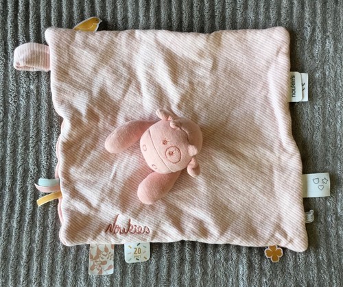 Doudou vache rose rayures - doudou,