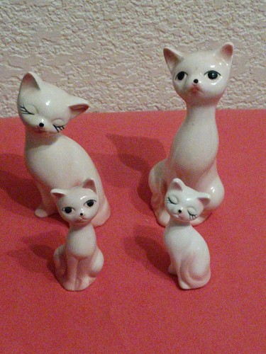 Chats famille céramique ou - famille,