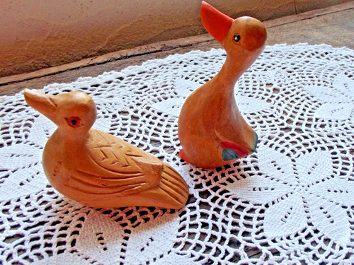 Statues canard en bois - statues,