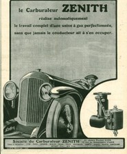 1925 Zenith Carburetor Antique Magazine Advertisement