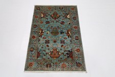 Tapis oriental traditionnel afghan en laine nouée à la main 3 x 4 pieds...