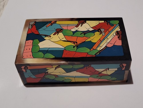 Boîte bois laqué - bois,
