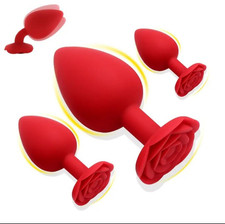 3 plugs anal silicone rose