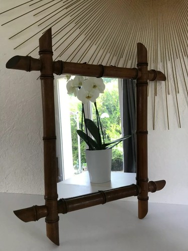 Ancien miroir en - ancien, bois