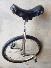 Vintage CyclePro Chromed Steel Unicycle 24" Wheel 29 Spoke 152 mm Cranks