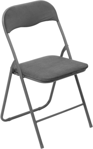 Chaise pliante velours gris - pliante,
