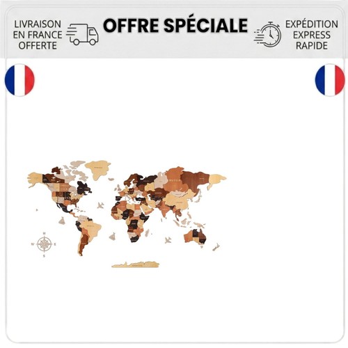 Creawoo carte monde bois - creawoo,