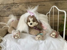 925⚜️ Old Plush Stuffed Toy Mom Three Puppies Surprise Hasbro 1991 Vintage