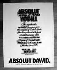 ABSOLUT DAWD - 1999 - 8"X11" - magazine vodka ad art print - Mint cond