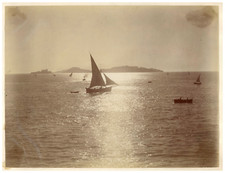 Vintage Print Night Effect Fishing Boat Trouville, Vintage Print, T