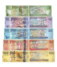 Fiji 5 - 100 Dollars 5 Pcs Banknotes Set 2013 UNC Matching Serial # FFA0002406