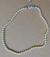 Antique Jewelry Solid Silver Clasp Pearl Necklace