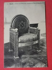 Old postcard 92 rueil - Château de la Malmaison - Napoleon's throne chair