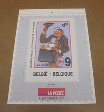 HERGE / FRANQUIN / PEYO / SLEEN ...  - CALENDRIER POSTE BELGE - 1995 ( TBE )