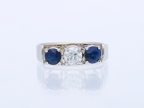 Bague diamant saphir ct - saphir, 1,50