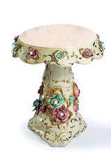 Petite Table Rond Baroque Neuf Céramique Capodimonte Table Avec Rose Meubles