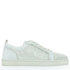CHRISTIAN LOUBOUTIN Louis Junior Strass Flat Opalina Chrysolite sneaker EU43