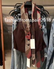 ZARA NEW WOMAN CHOKER TIE VEST TOP BROWN XS-XXL 2010/780/700