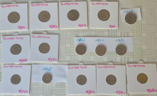 Lot pieces rappen franc - 15,
