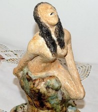 SCULPTURE DESIGN FEMME NUE GRÈS VERNISSÉ ANCIENNE VINTAGE NON SIGNÉE /NO BRONZE