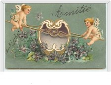 Embossed Card - Friendship - Angels Swinging - 3861