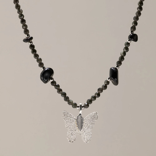 Collier obsidienne noire - collier,