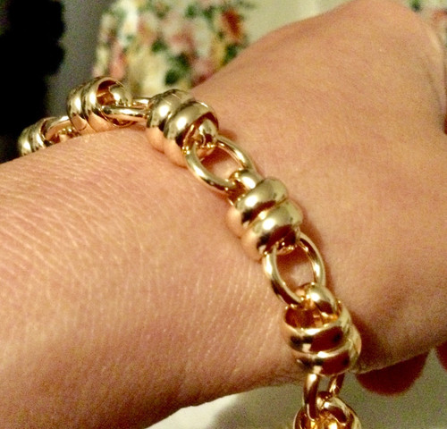Beau bracelet 18cm plaqué - bracelet, en