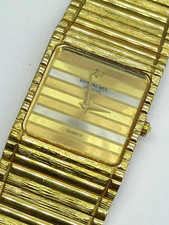 RARE RAYMOND WEIL GENEVE 9059 TWO TONE WATCH 23 MM 18K GOLD P. TRI-COLOR DIAL