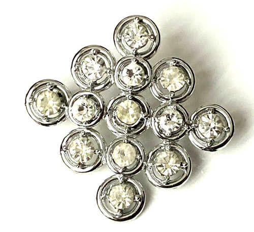Broche vintage strass - strass, losange