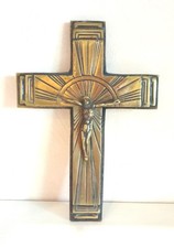 GRAND CRUCIFIX EN BRONZE DE