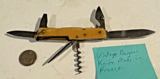 Vintage Bargeon Survival Styled Pocket Knife Made In France - 6 blades