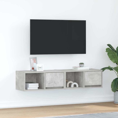 Meuble gris béton - meuble, tv