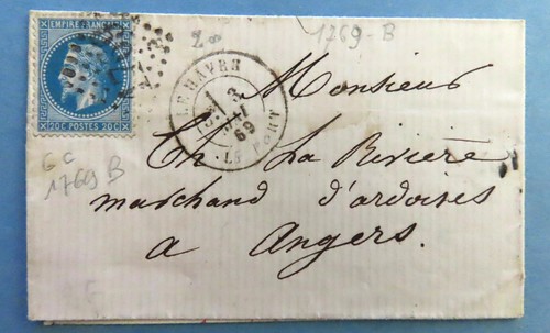 Enveloppe 1869 ch - enveloppe, à