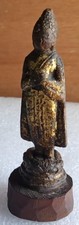 Bronze Gold Gilded  Buddha on a teak base, 18th century,   " FREE SHIP "