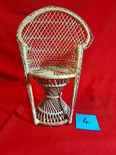 VINTAGE WICKER RATTAN DOLL CABINET EMMANUELLE ARMCHAIR