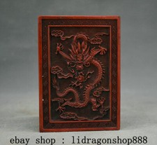4.4" Ancien Chine Rouge Laque Dynastie Palais Dragon Joint Bijoux Boîte