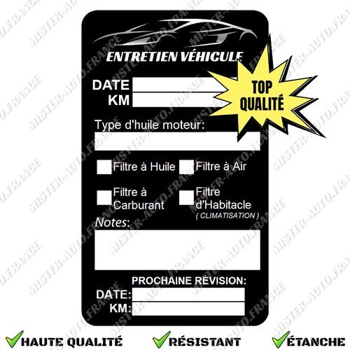 Autocollant entretien voiture - entretien,