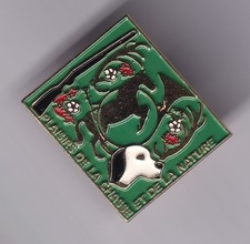 RARE PINS PIN'S .. SPORT CHASSE HUNTING FUSIL COR CHIEN CHASSE A COURRE ~GC