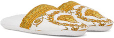 Authentic Mens Versace Baroque Slippers White Size Small IT 40 US 7