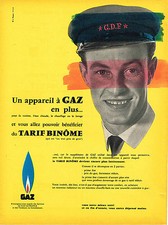 ADVERTISING ADVERTISING 114 1959 GAZ DE FRANCE binomial tariff