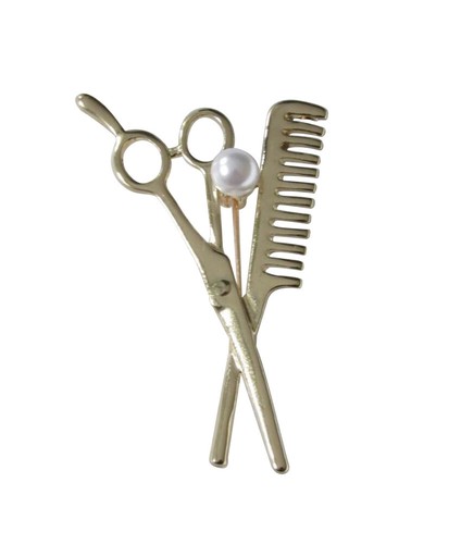 Broche bijou acier doré