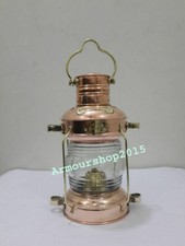 Lampe à pétrole à ancre en laiton et cuivre 15" ~ lanterne de navire maritime...