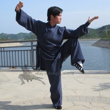 Soft Thick Cotton Wudang Taoist Robe Kung fu Suit Martial arts Uniform Custom