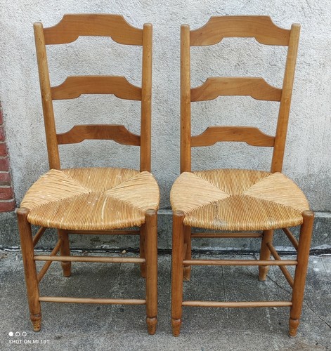 Paire chaises paillées - chaises,