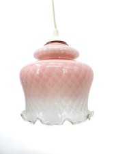 Luminaire baladeuse vintage en verre dépoli rose pâle