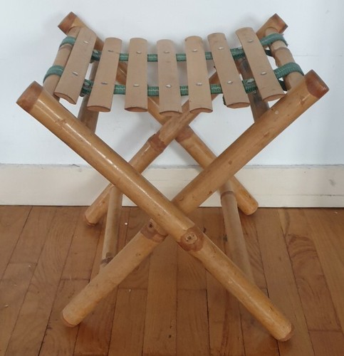 Chaise tabouret pliante bambou - tabouret,